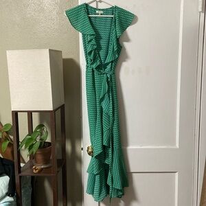 Green Ruffled Women's Dress